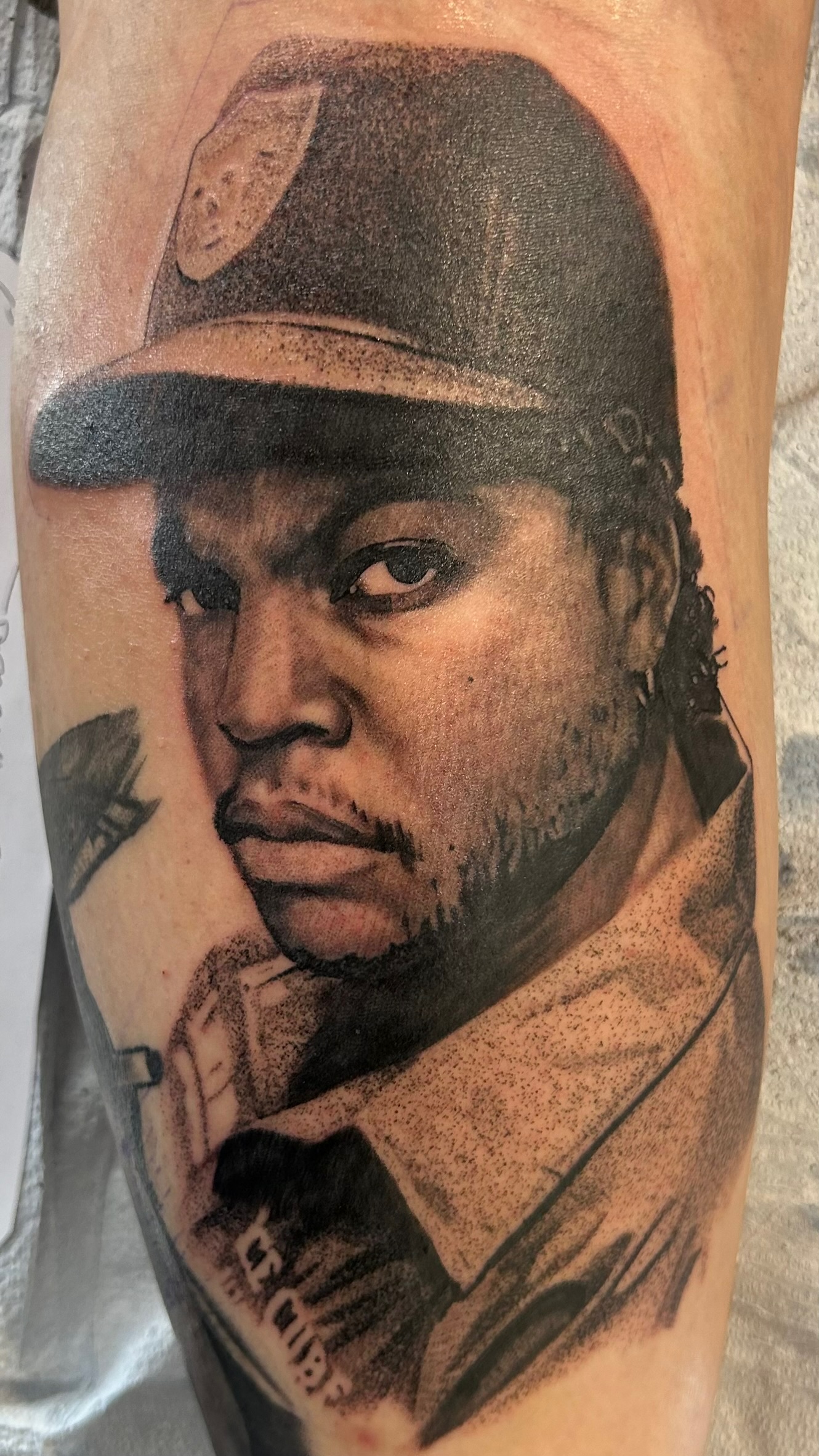 Ice Cube portrait tattoo
