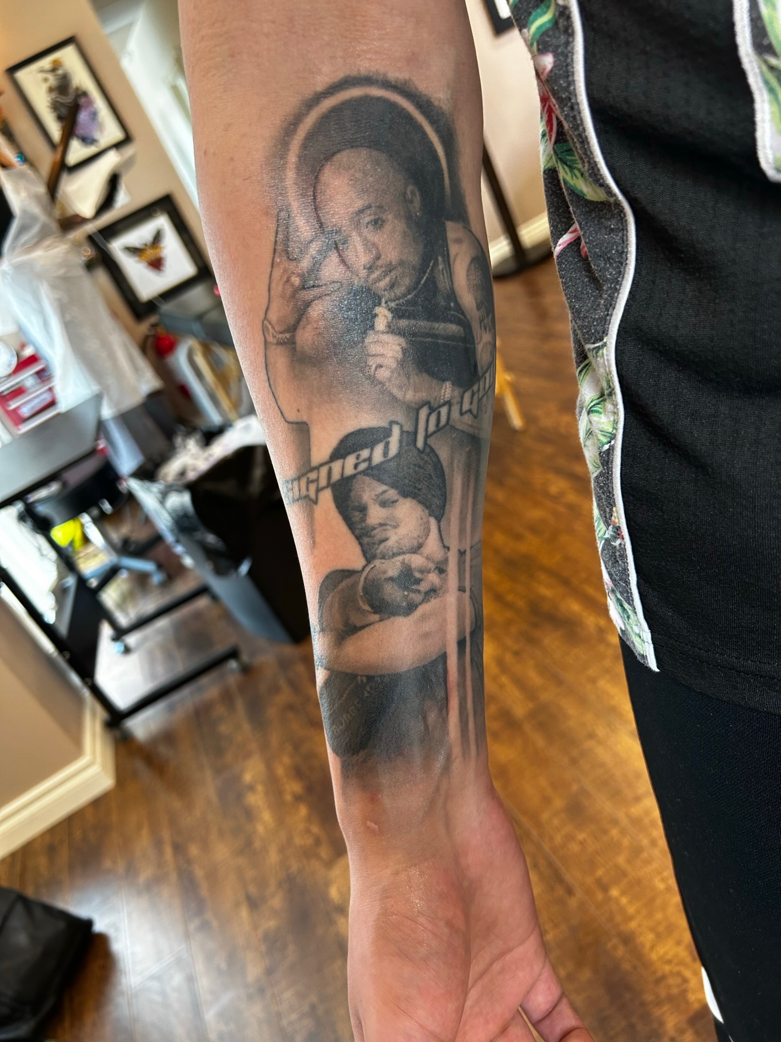 2Pac portrait tattoo