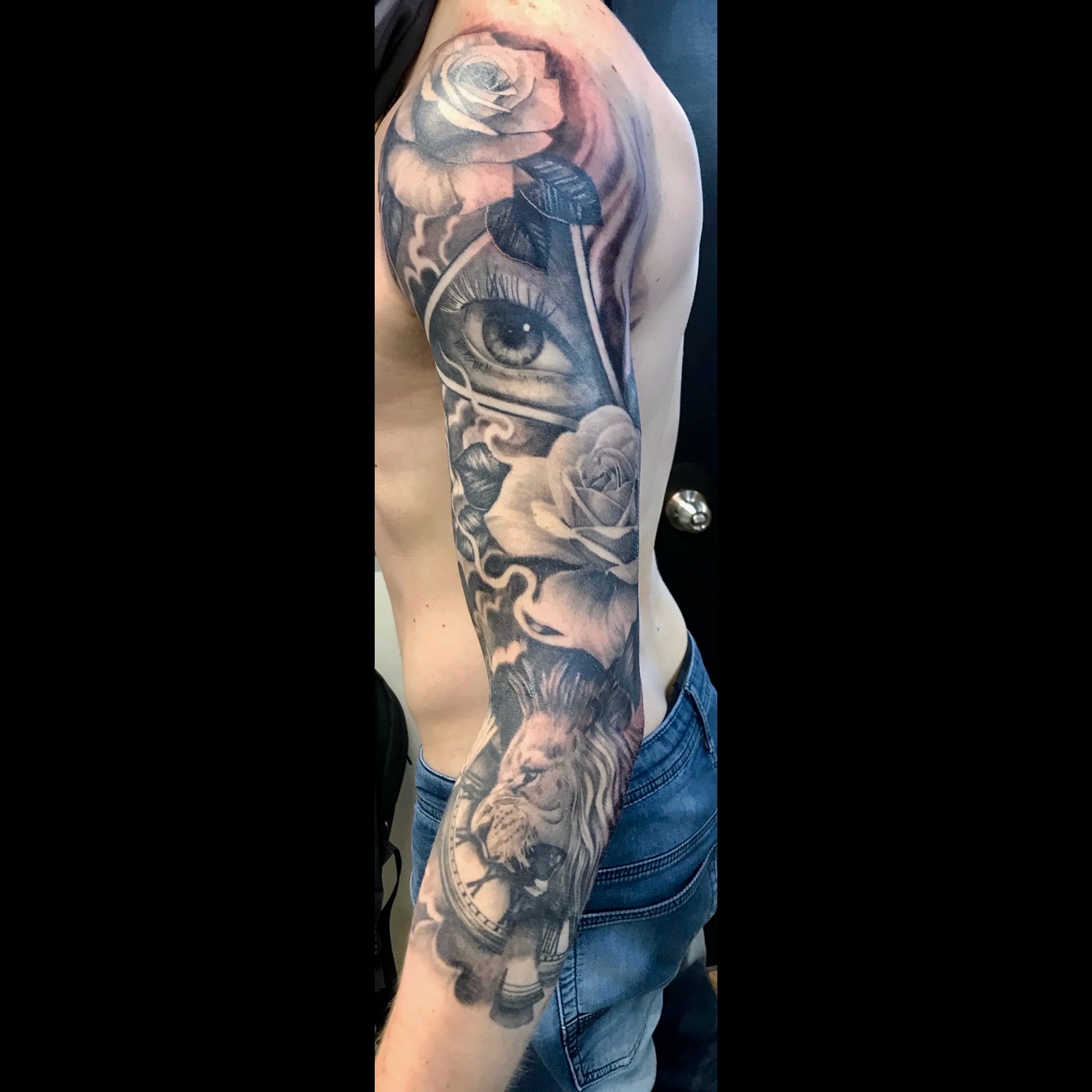 Black and grey tattoo work