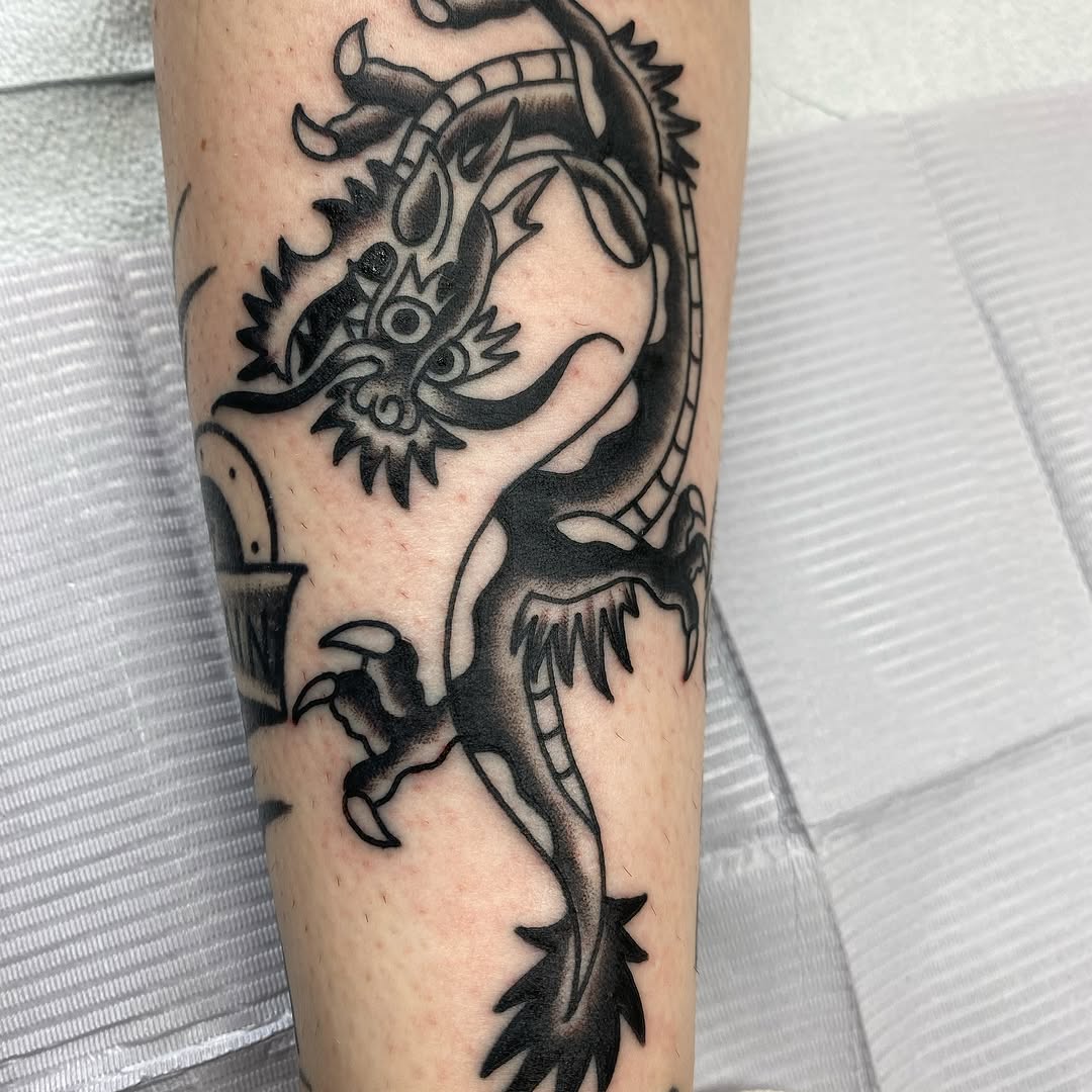 Black and grey horse head tattoo by Marshall